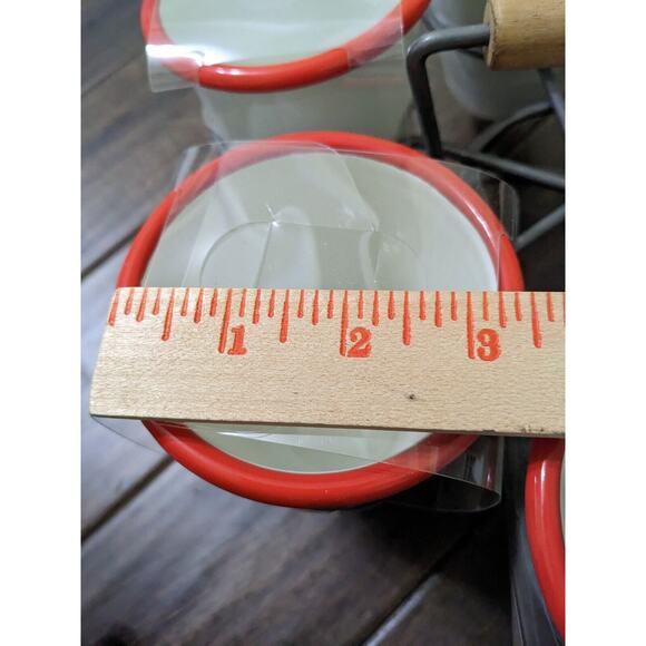 Hearth and Hand Magnolia 7 Piece 18oz Enamel Glass Mug Drink Cocktail Caddy Set - Picture 4 of 8